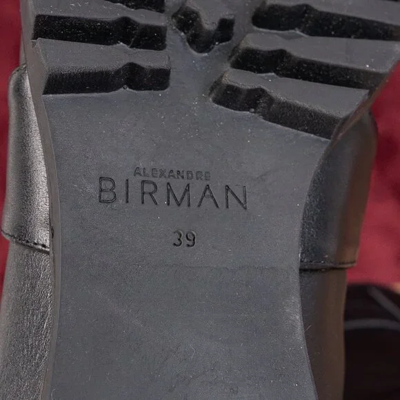 Alexandre Birman Wmn Lolita Black Leather Waterproof Combat Boots 8.5US EUR39 - Picture 7 of 8